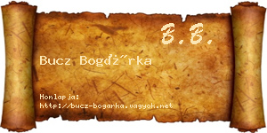 Bucz Bogárka névjegykártya